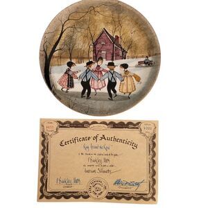 P. Buckley Moss "RING AROUND THE ROSIE" PLATE 8.5"